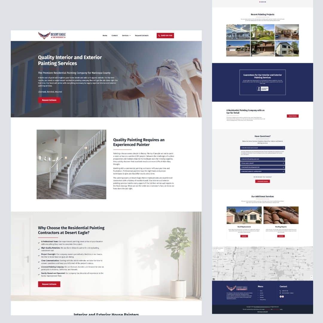 Painting company website example by BlueSoft